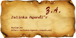 Zelinka Agenór névjegykártya